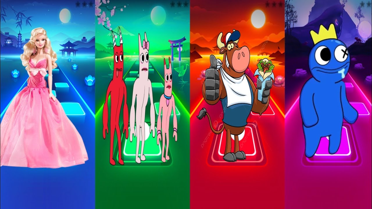 Barbie🆚Garten of BanBa Game Toons🆚FUNNY BULL🆚BLUE💥Who is best play ...