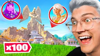 100 Joueurs CACHE CACHE au MONT OLYMPE de FORTNITE