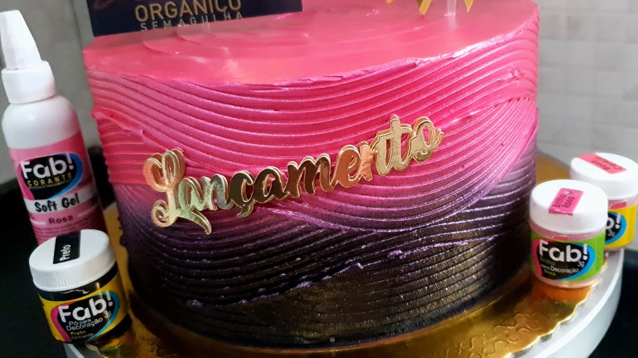 Wave Cake Pink e Preto | Ateliê Doce - Lidiane Oliveira