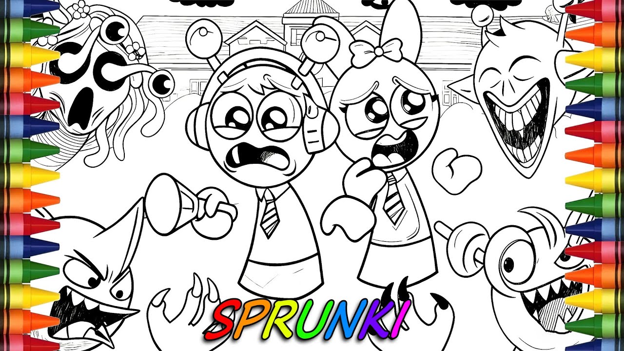 TRAPPED in Horror School! 🏫😱 Coloring Sprunki & Bunni (Nightmare Mode)