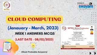 Cloud Computing || Week 1 Assignment Answers || NPTEL 2023