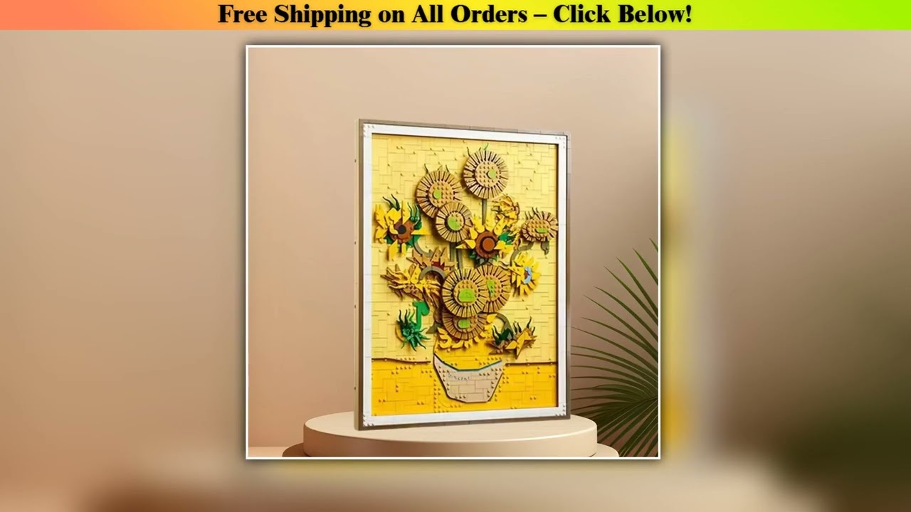 New MOC3D sunflower wall decoration building block model children's boy and girl holiday gift