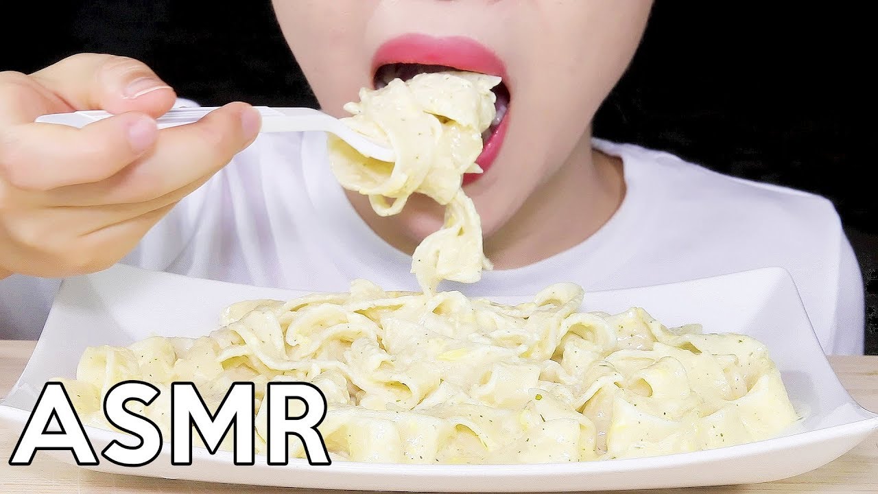 ASMR CREAMY PASTA Tagliatelle Alfredo 크림파스타 리얼사운드 먹방 Eating Sounds