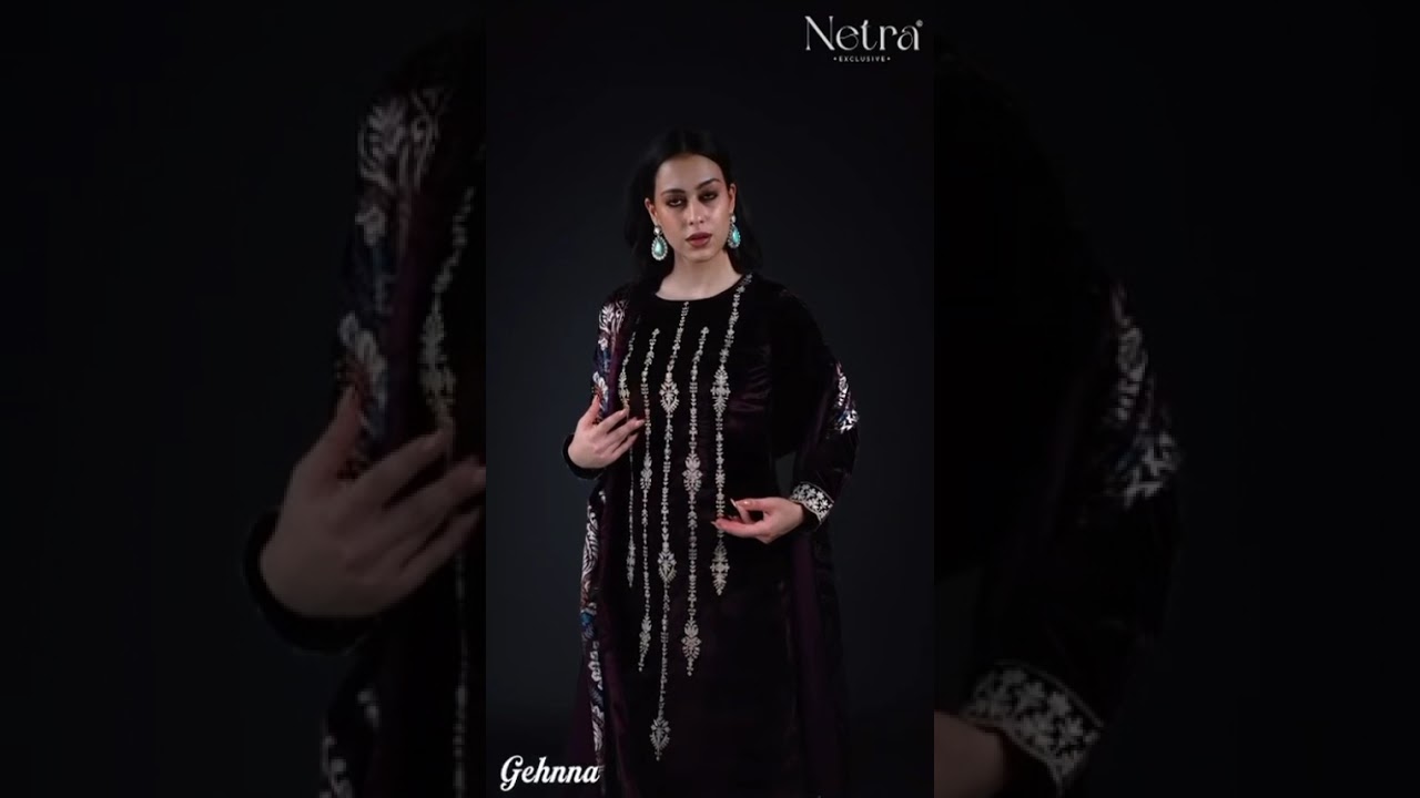 Pure velvet suits elegant embroidery bottom pure banrsi ##