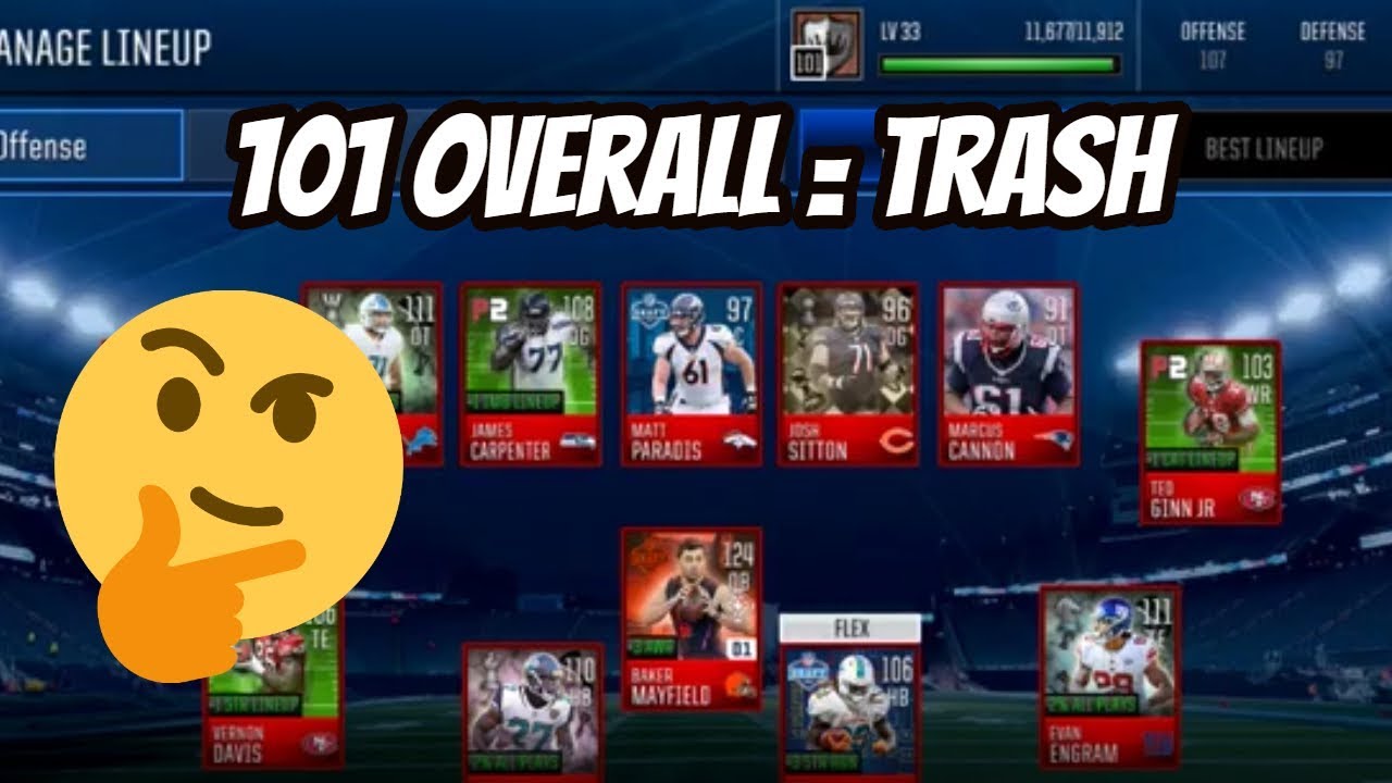 MY 101 OVERALL TEAM IS TRASH!! Madden Mobile 18 Gameplay
