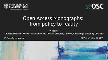 Open Access monographs: Welcome address