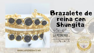 #pasoapaso #tendencia #facil #diy, hoy brazalete de reina con shunguita y tramado Alambrismo