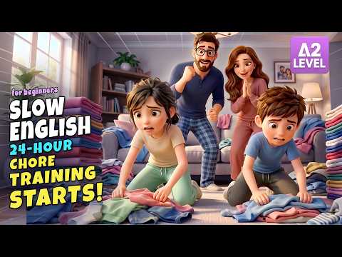 Mom Wants Us to Learn How to Do Chores... Then This Happened! | Slow English Listening (A2 Level)