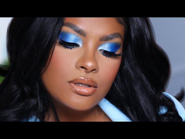 GRWM EASY SUMMERTIME BLUE EYESHADOW LOOK FOR BLACK GIRLS