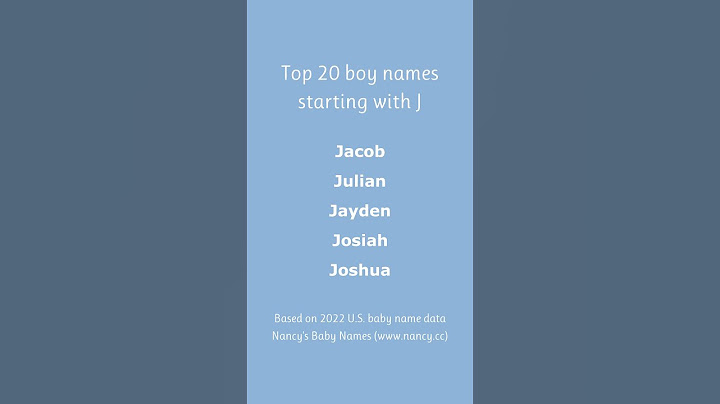 Top 20 boy names starting with J