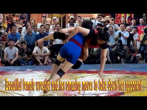 Beautiful female wrestler and her amazing moves to take down her opponent | Women's Wrestling