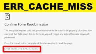 How To Fix Errcachemiss In Google Chrome Fix Err Cache Miss Error Windows 1087