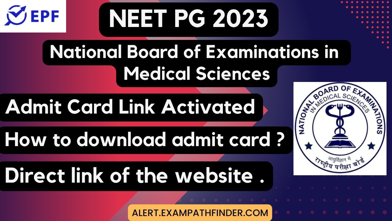 NEET PG 2023 || Admit Card Link Activated || DOWNLOAD ADMIT CARD ...