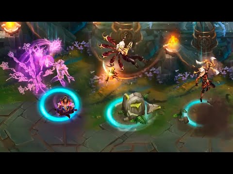 Three Honors Akshan + Primal Ambush Talon, Riven, Vi & Sivir - League of Legends