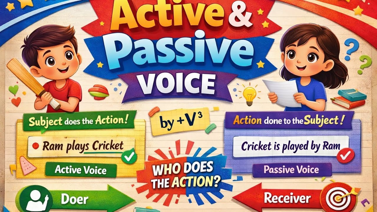 🔥 Active Passive Voice Made Easy | English Grammar Trick(class -2)
