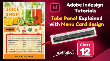 Menu card design | Tabs panel explained using Adobe Indesign | Indesign beginner class 12