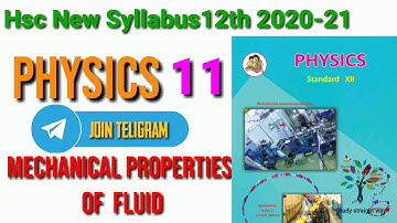 Mechanical properties of fluids Physics Class 12 hsc Maharashtra board | New syllabus Part 11