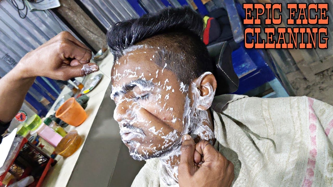 Face wash & Face Cleaning / Indian Street barber Talent Neck cracking ASMR YouTube