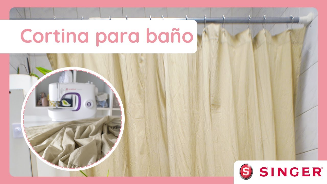 Cortina de baño Cinta fruncidora y ganchos