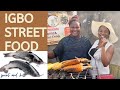 Igbo street food point and kill suya corn and coconut beans and plantain onitsha anambra state