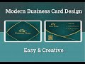 Modern Business Card Design | Easy & Creative Design Tutorial