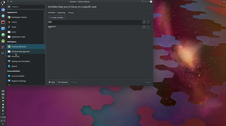 KDE Plasma 5 disable display sleep on Kodi.