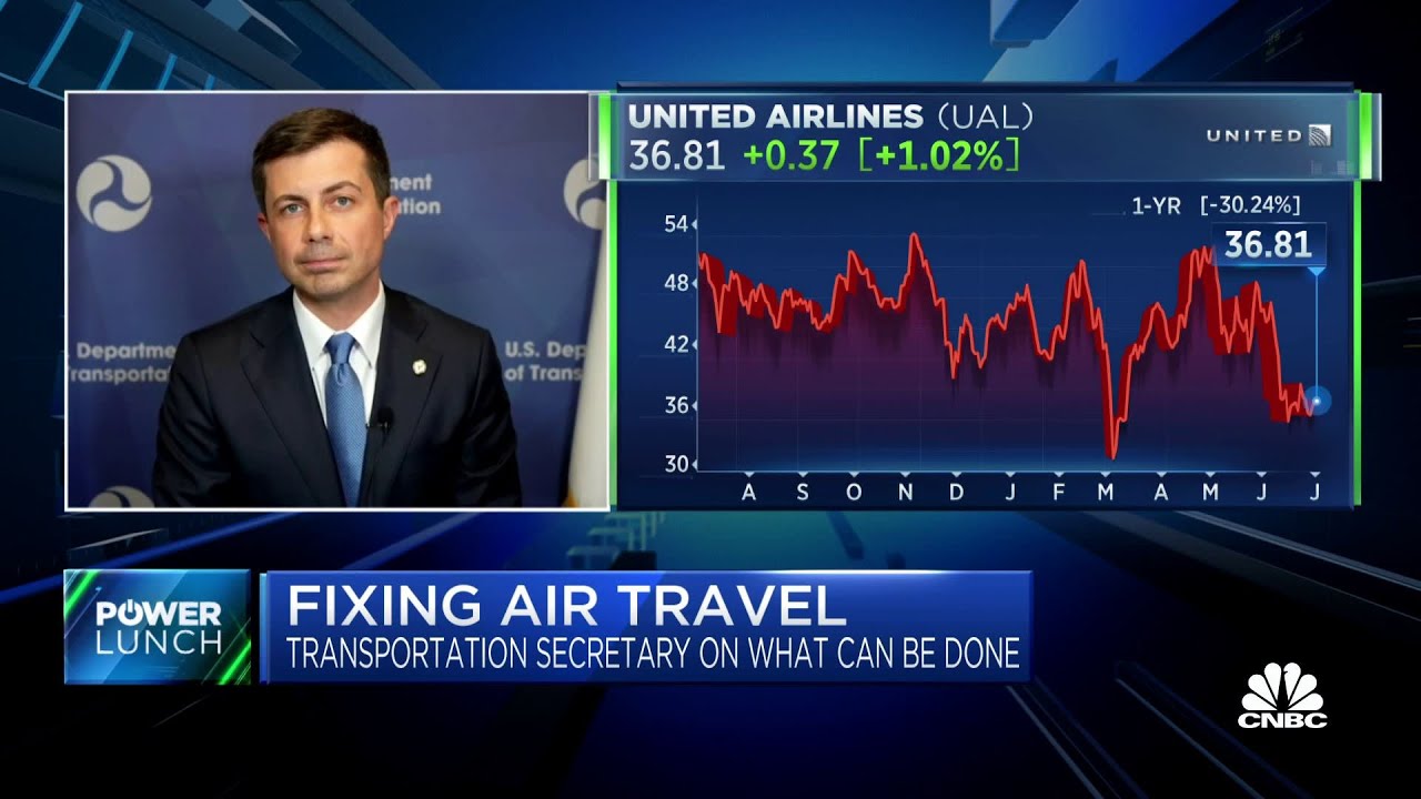 U.S. Transportation Secretary Pete Buttigieg discusses air travel problems and cancellations