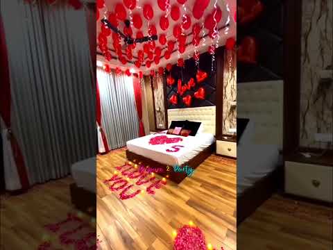 Romantic Birthday Room Decoration Ideas #birthdaydecoration #birthdaydecor #partyhouse