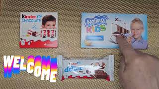 ASMR Kinder Chocolate / milk chocolate Nelino Kids / Kinder Delice sponge cake.