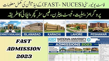 FAST University Admissions 2023 || Complete Information about How to Get Admission in NUCES-FAST
