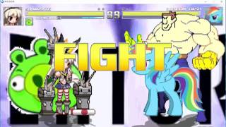 M.u.g.e.n - Shimakaze And King Pig Vs. Rainbow Dash And Adrien