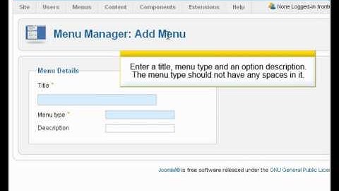 How to use Menu Manager in Joomla 1.6
