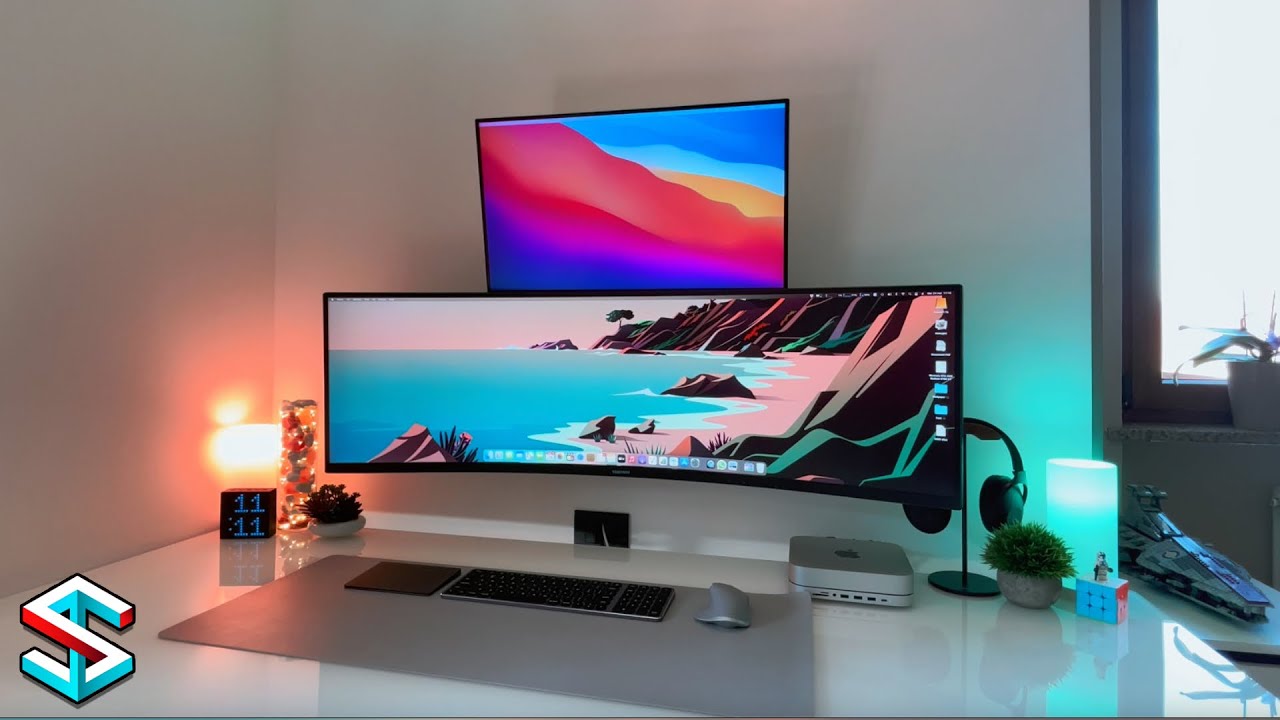 Home Office Dual Monitor Desk Setup Tour 2021 YouTube