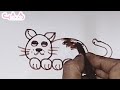How to draw a CAT😺 using only ZEROS - TRICS ! Easy Cat Drawing  from 0000 #kidsvideo 
