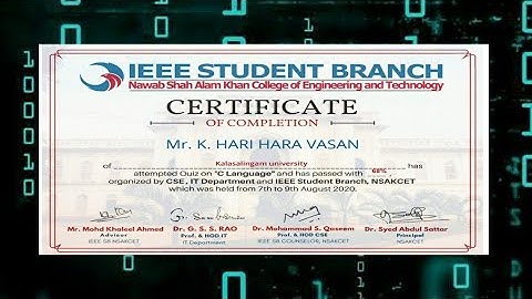National Level E -Quiz on "C PROGRAMMING"