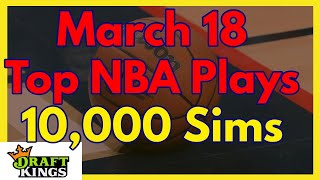 March 18 Top NBA Basketball DFS Plays based on 10,000 Simulations in Excel
