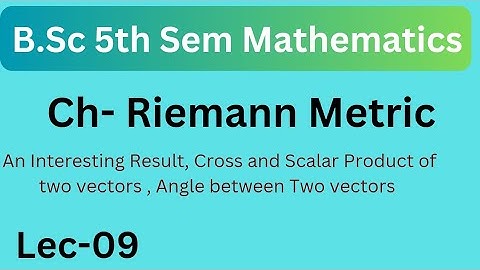B.Sc 5th Semester Mathematics || Riemann Metric Important Topic Discussion
