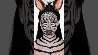An attempt at transforming into a Zebra 😅 #zebra #creativemakeup #makeupartist