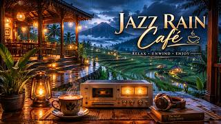 Luxury Rainy Coffee Shop ☕ Smooth Jazz & Rain Sounds for Relaxing, Study and Sleep