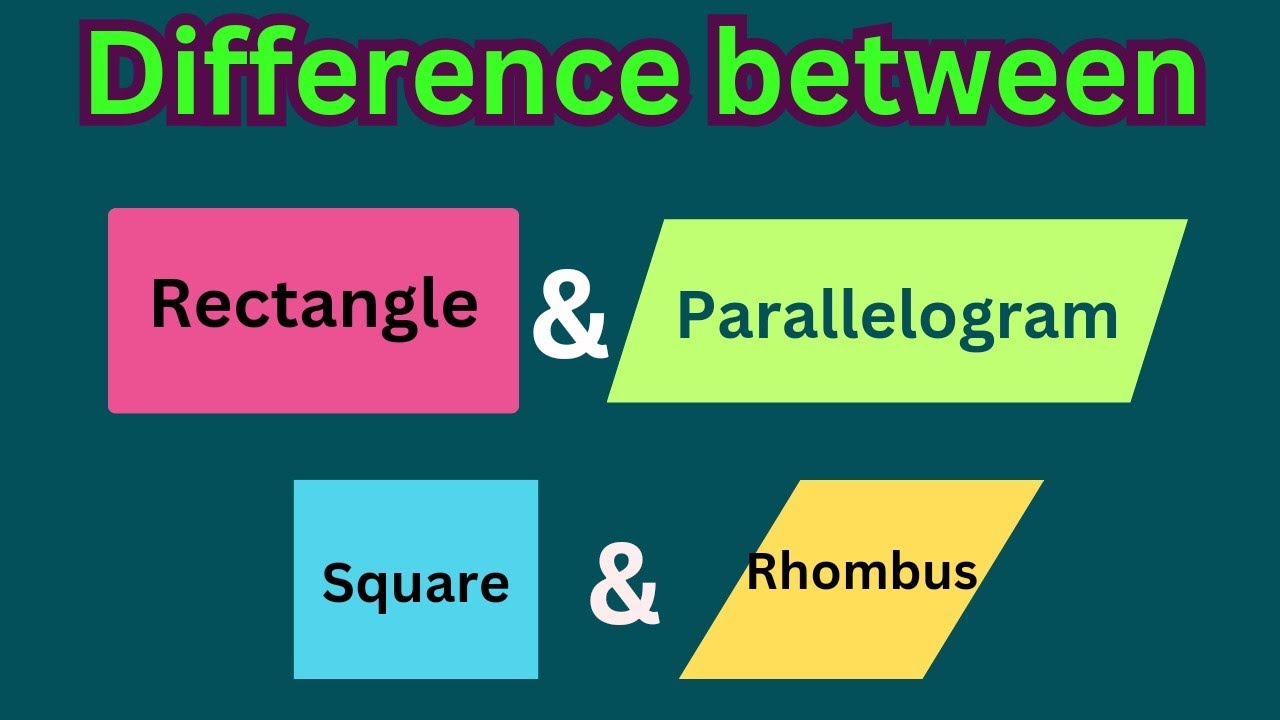 Difference Between Rectangle Parallelogram Square Rhombus YouTube