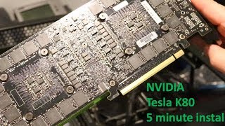 This video very quickly shows how to power on an nvidia tesla k80 gpu.
the important points are making sure you with a 12v cpu connector and
not pci-...