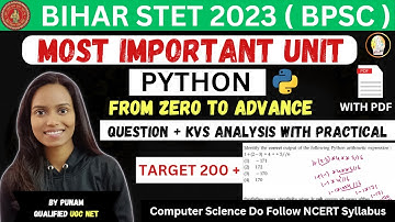 Mission Bihar STET 2023 | Python Programming Language And KVS Question Analysis 2023 With Practical