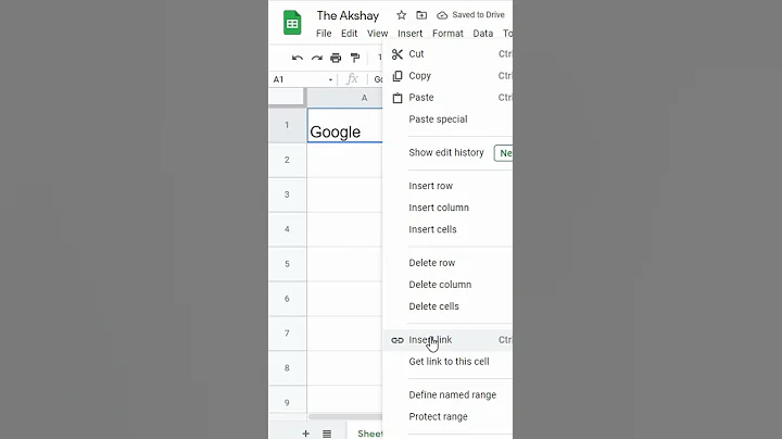 Create Link in Cell (Google Sheets)