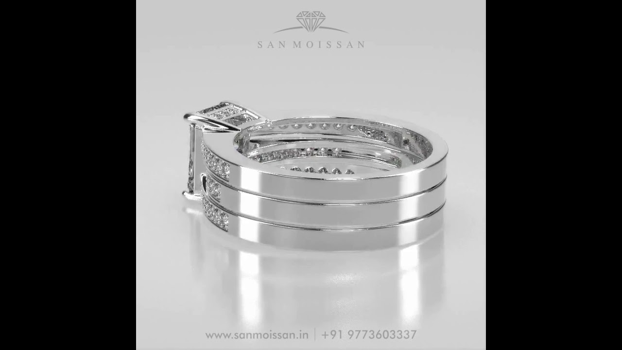 Rings emerald | emerald cut solitaire ring | San Moissan Ilsa | Moissanite ring for women [21539]