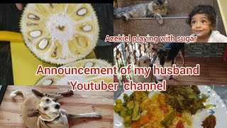 AZEKIEL playing with sugar/Announcement of my husband youtuber channel/konkani vlog Goan youtuber