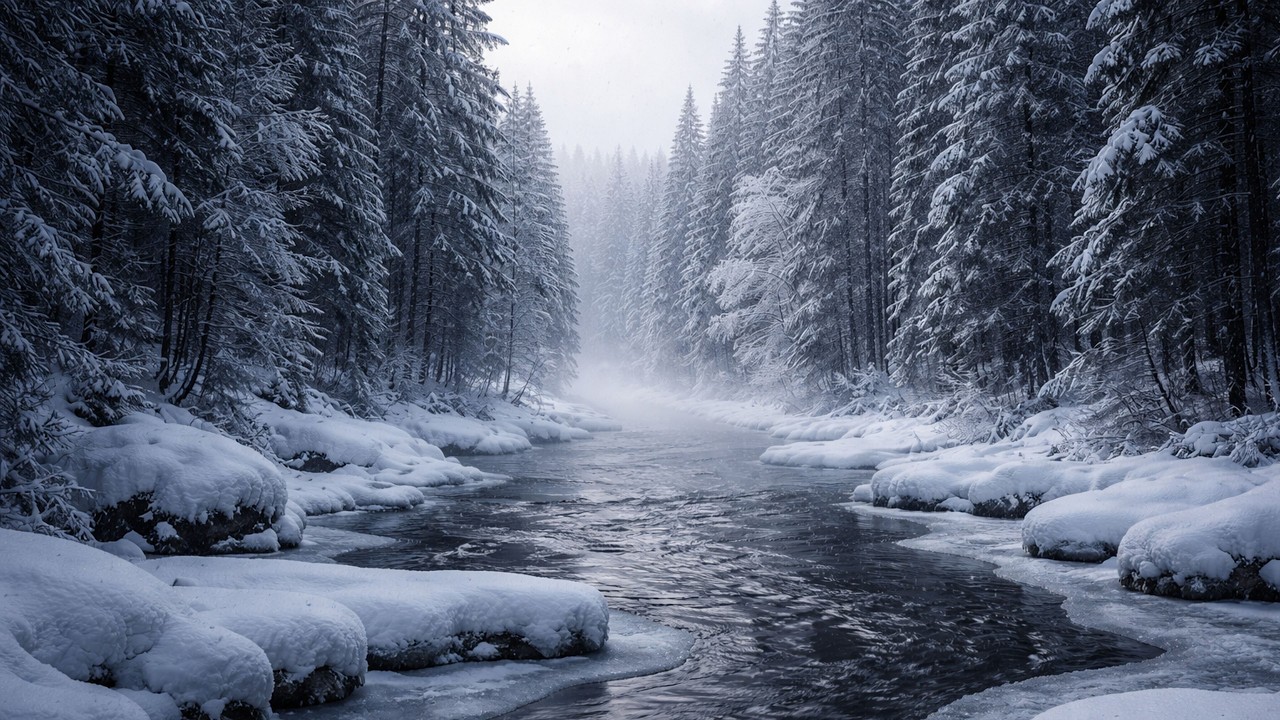 Winter Nature Escape ❄️ | 15 Minutes of Peaceful Forest & River