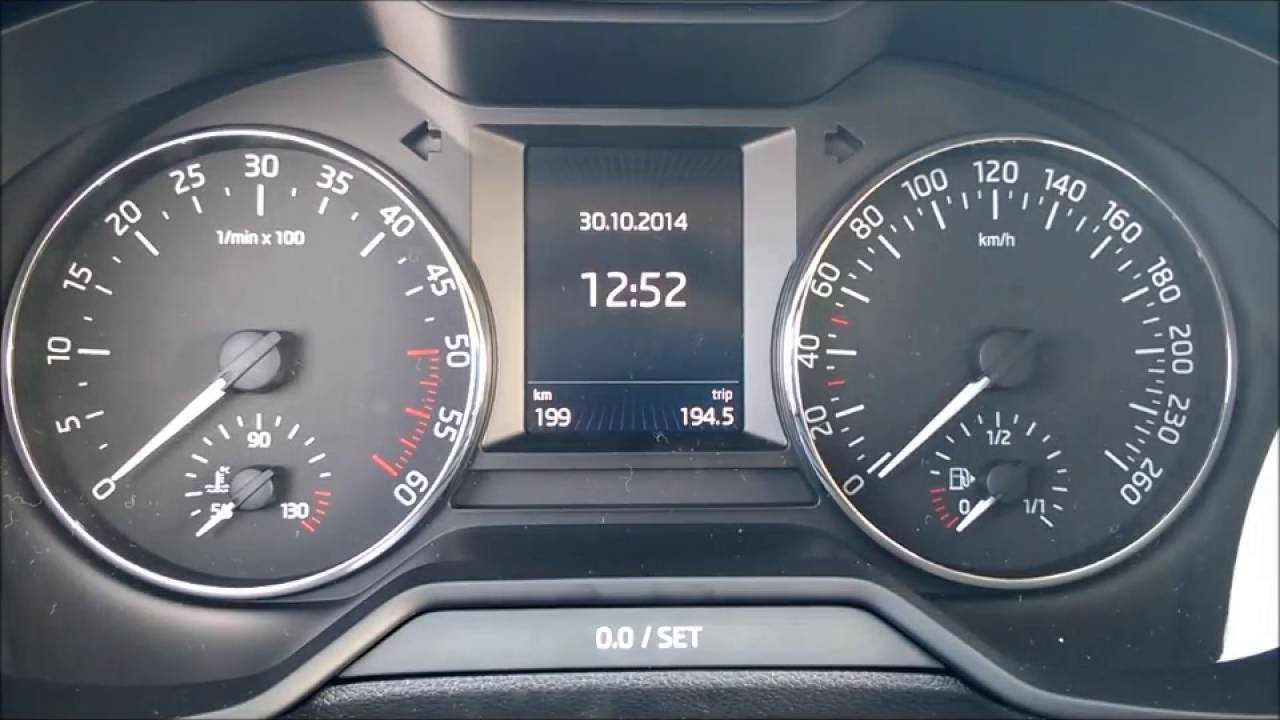 Skoda Octavia MK3 - dial staging activation - vključitev kalibracije števcev