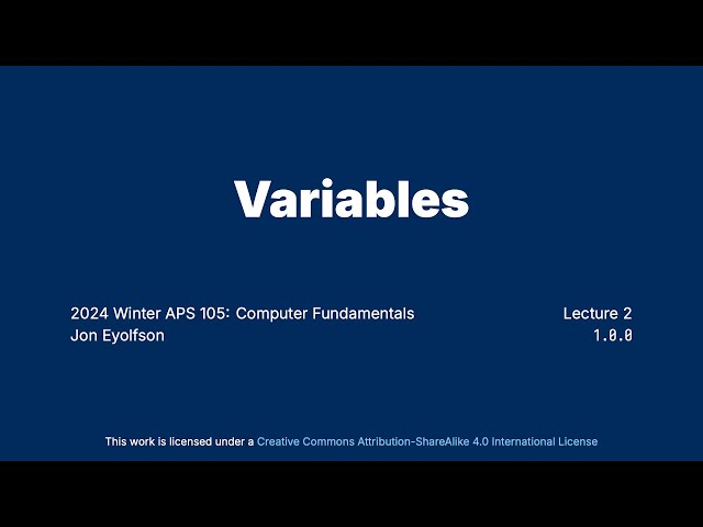 Variables Introductory C Programming for ECE at University of Toronto class=