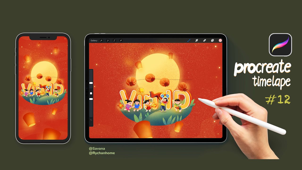 #12 - Mid Autumn Festival - Procreate Timelape