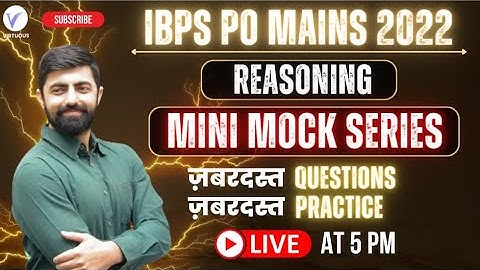 Mini Mock-04 (Reasoning) For IBPS PO MAINS 2022 || Level जो Selection दिलाये || By Dhruva Sir